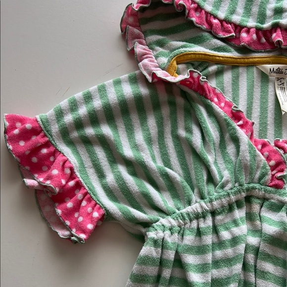 Matilda Jane Brilliant Daydream Hooded Swim Coverup with Pink Accents Size 4 - Picture 4 of 6